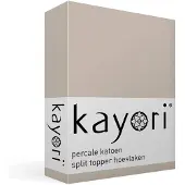 Kayori Drap-Housse Surmatelas Split Kayori Shizu Sable (Percale)-180 x 200 cm