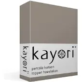 Kayori Drap-Housse Surmatelas Kayori Shizu Taupe (Percale)-180 x 210/220 cm