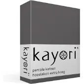 Kayori Drap-Housse Kayori Shizu Anthracite (Percale)-180 x 200 cm