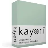 Kayori Dra-Housse Surmatelas Split Kayori Shizu Vert (Percale)-160 x 210 cm