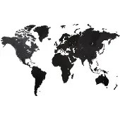 MiMi Innovations Carte du monde géante en bois - Décoration murale - Sticker mural - 280x170 cm/110.2x66.9 inch - Noir