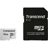 Transcend 300S - Carte mémoire flash (adaptateur inclus(e)) - 16 Go - UHS-I U1 / Class10 - microSDHC UHS-I
