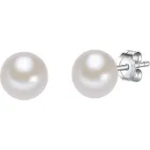 Valero Pearls Boucles d'oreilles argent / blanc perle