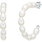 Valero Pearls Boucles d'oreilles argent / blanc perle