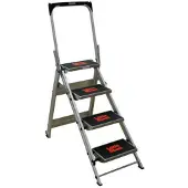 Altrex Safety Escabeau Step 4 - Simple - Aluminium - 4 Marches - Avec Barre D'appui - Hauteur De Travail Max. 2,9 M
