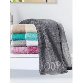 JOOP! Serviette 'Doubleface' gris / gris foncé