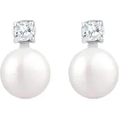 Elli Boucles d'oreilles argent / blanc perle