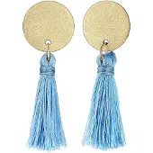 Elli Boucles d'oreilles bleu fumé / or