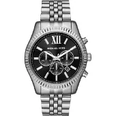 Michael Kors Montre à affichage analogique 'LEXINGTON' noir / argent