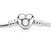 Pandora Bracelet Chaîne Serpent à Fermoir Cœur Pandora pour Femmes