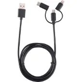 ISY Câble Usb - Usb-c / Microusb Lighting 1.6 M Noir (iuc-3100)
