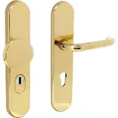 Intersteel Ferrures de porte d’entrée Vurano PC72mm protection anti-traction en laiton non laqué