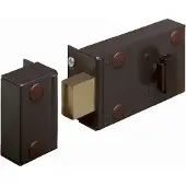 Lips Opleg cilinderslot met nachtschoot bruin 1758-2 rechts draaiend - 9858023 (Cylindre externe)
