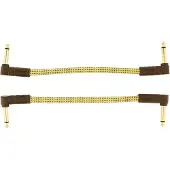 Fender 15cm Deluxe Instrument Cables (2-pack) Tweed