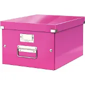 Leitz Boîte de rangement Click + Store , en carton, pour format A4, rose