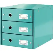Leitz Module à 3 tiroirs Click + Store , en carton, bleu pétrole