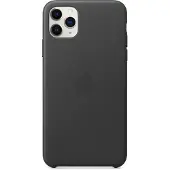 Apple iPhone 11 Pro Max Back Cover Cuir Noir