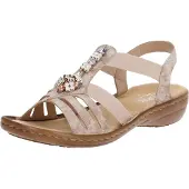 Rieker Sandales gris argenté / rose / poudre / rose ancienne