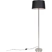 QAZQA Lampadaire moderne en acier avec abat-jour noir 45 cm - Simplo