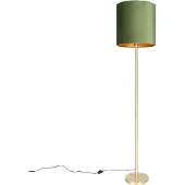 QAZQA Lampadaire botanique en laiton avec abat-jour vert 40 cm - Simplo