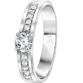 Lucardi Bague 'Florence' argent / transparent