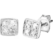 Lucardi Boucles d'oreilles argent / transparent