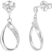 Lucardi Boucles d'oreilles argent / transparent