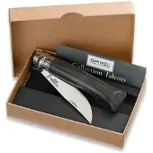 Opinel 8 Ebony Wgift Box Pocket Knife Argenté