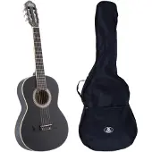 Lapaz C30BK guitare classique format 3/4 noire + housse