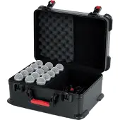 Gator gtsa-mic15 ATA Étui moulé en polyéthylène avec gouttes pour 15 micros en mousse.