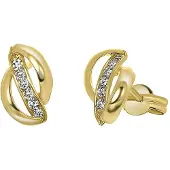 Lucardi Boucles d'oreilles 'Klassisch' or / blanc