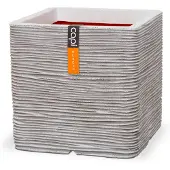 Capi Europe Jardinière Nature Rib Carré 50 x 50 cm Ivoire