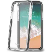 Celly HEXAGON900BK (Apple iPhone X), Coque pour téléphone portable, Transparent, Noir