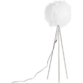 QAZQA Lampadaire style campagnard en acier avec plumes blanches - Feather