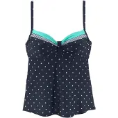 LASCANA Haut de tankini 'Monroe' bleu marine / turquoise