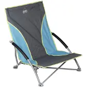 Bo Camp Chaise de plage Compact Bleu et gris 1204781