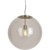 QAZQA Lampe suspendue moderne en laiton avec verre fumé 50 cm - Ball