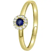 Lucardi Bague 'Klassisch' bleu marine / or / transparent