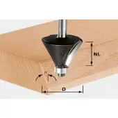 Festool Fraise à chanfreiner HW, queue de 8 mm, HW S8, D25,7/25,7/15° | 491132