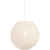 QAZQA Lampe suspendue style champêtre sphère blanche 35cm - Corda