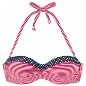 s.Oliver Hauts de bikini 'Avni' bleu foncé / rouge / blanc