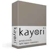 Kayori Drap-Housse Surmatelas Split Kayori Shizu Taupe (Jersey)-Lits-Jumeaux XL (200 x 200/210/220 cm)