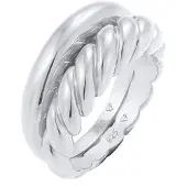 Elli PREMIUM Bague 'Twisted' argent