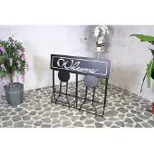 SenS-Line Ensemble de bar mural Napoleon, noir, table haute et 2 tabourets de bar, 97 cm de largeur, 113 cm de hauteur