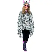 Generique Poncho zèbre adulte taille unique