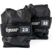 Tiguar Poids pour pieds et mains 1,0 kg (set de 2) Olive Poids pour poignets et chevilles en éco-cuir, durable, respirant, avec fermeture velcro, idéal pour l'entraînement de force et d'endurance