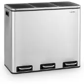 Klarstein Grandmaster Trash poubelle à pédale 54 l / 3x18 L silencieux PP inox