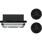 Klarstein Vinea Hotte îlot 60cm + 2 filtres recyclage d'air 610m³/h noir