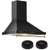 Klarstein Montblanc Hotte aspirante + 2 filtres recyclage d'air 610m³/h - noir