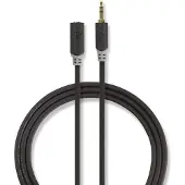 Nedis Câble Audio Stéréo 3,5 mm Mâle - 3,5 mm Femelle 1,0 m Anthracite